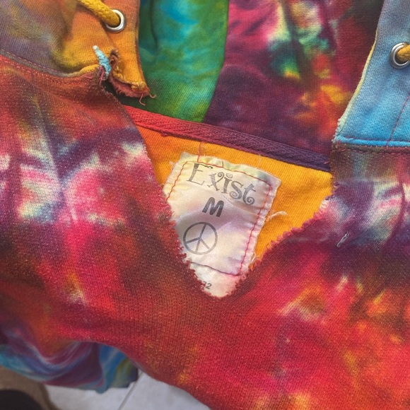 Exist Tie dye hoodie -size medium women's - the neck was cut to a V - Picture 4 of 4